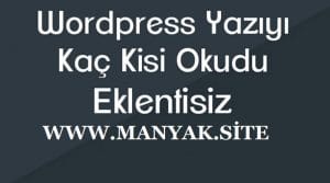 wordpress yazımı kaçkişi okdu